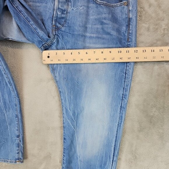 G-Star Raw 3301 Jeans Mens Size 34X32 Light Blue Straight Leg Button Fly Stretch - Picture 13 of 14